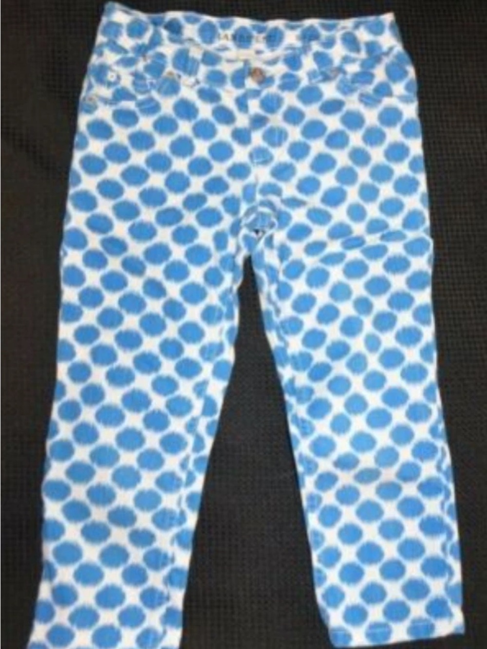 Lands' End Girls Blue PolkaDot Capri Pants size 10